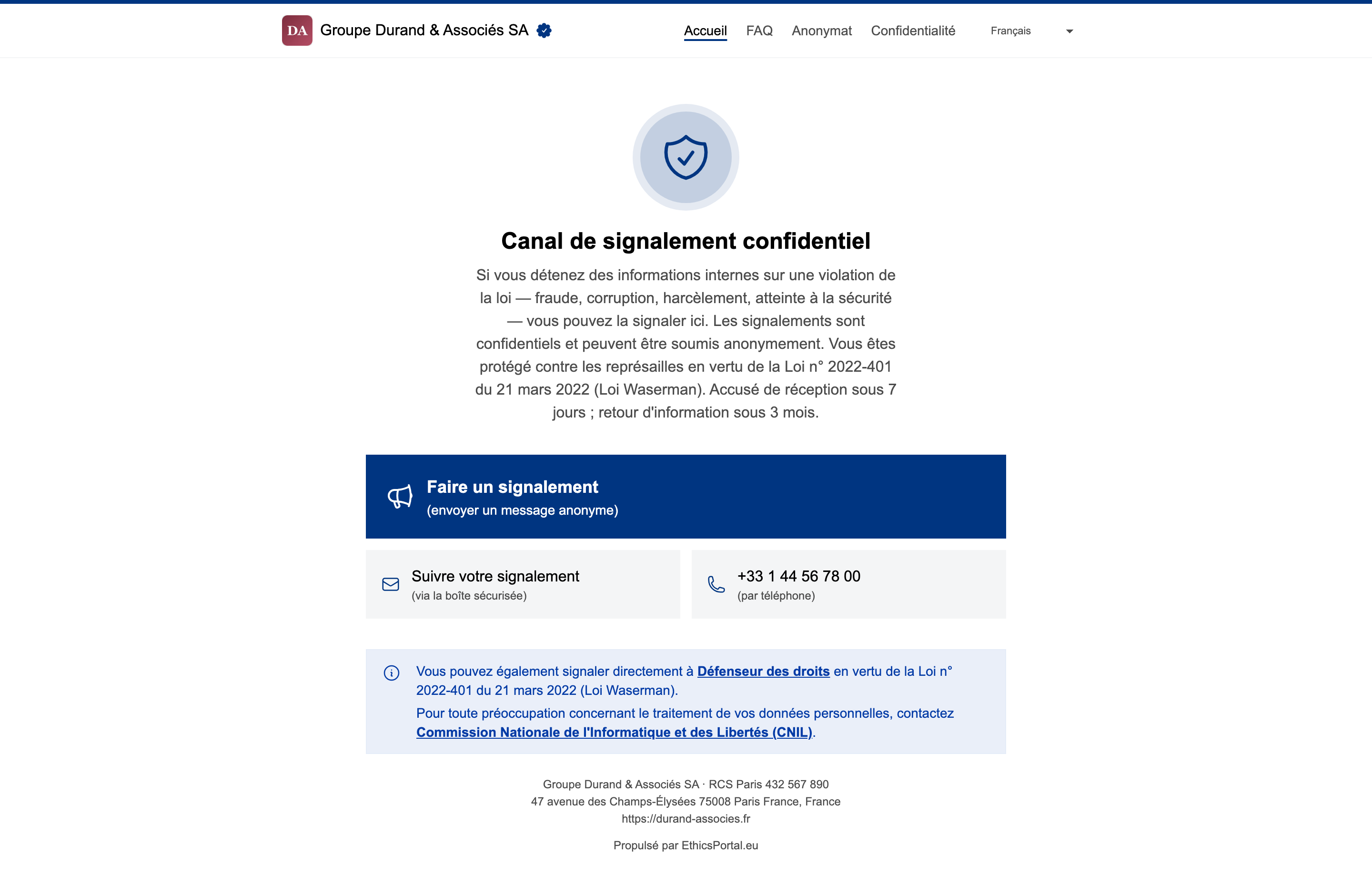 Partage du lien et du QR code du canal